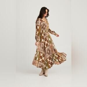 Talisman Halcyon Paisley Gardens Print Maxi Dress Size S